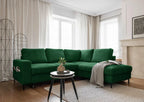 Sofa LEONIE L, prawa, szmaragdowy sztruks